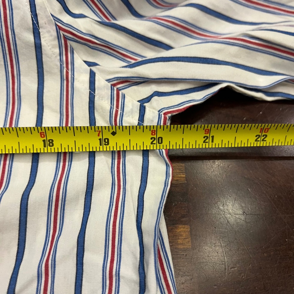 Lauren Ralph Lauren Womens M Striped Button Down Shirt Red White Blue Beach - Picture 7 of 8